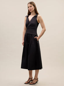 Isla Poplin Dress | Black