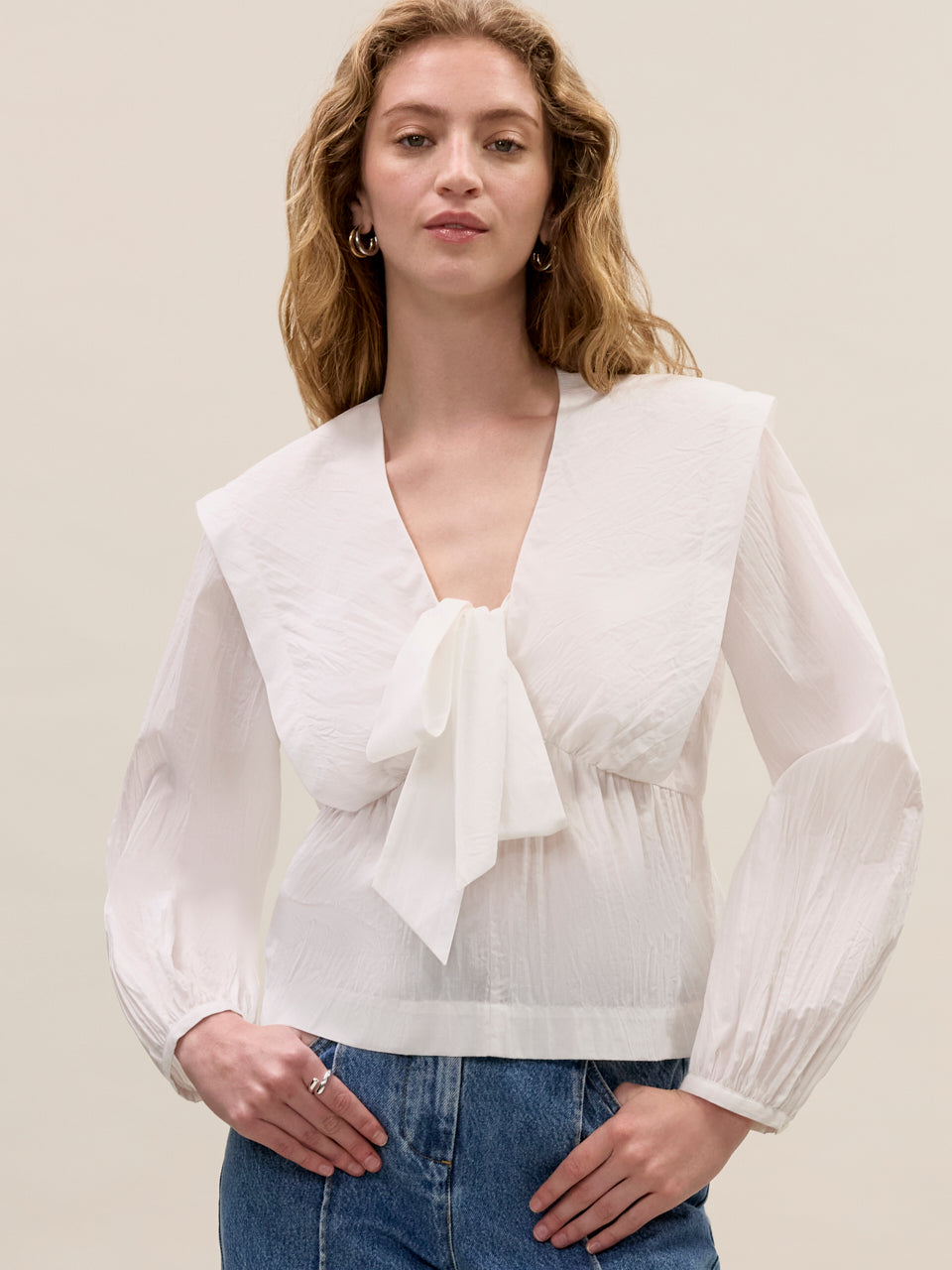 Marietta Cape Blouse | Milk