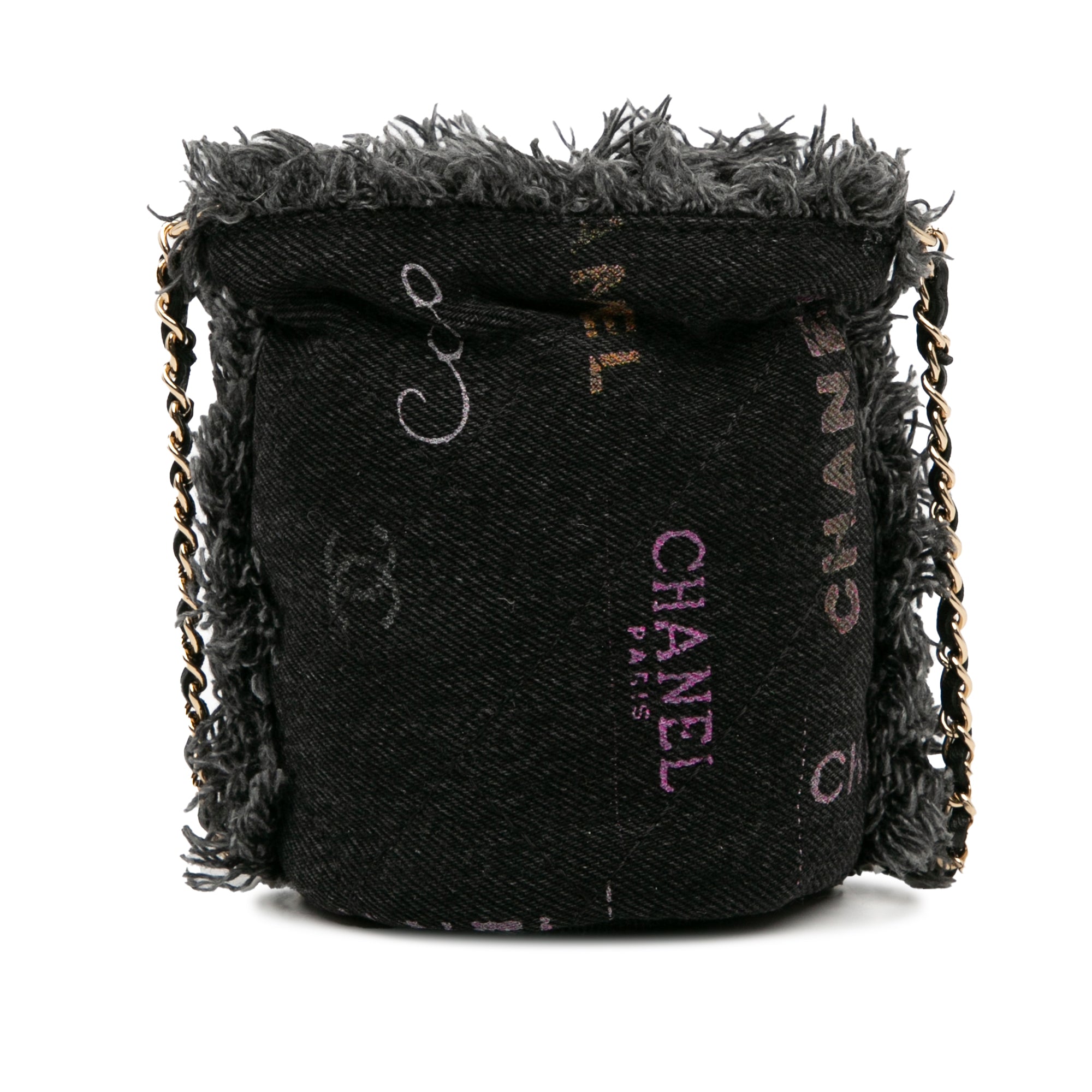Chanel | Pre-Owned Mini Denim Mood Bucket with Chain - II | Gray/Charcoal