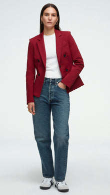 Crossover Blazer in Performance Cotton | Merlot