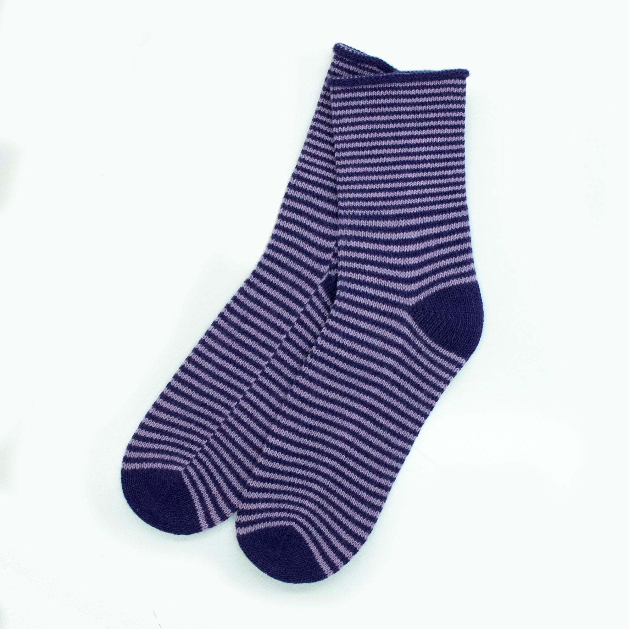 Cashmere Striped Socks | Purple