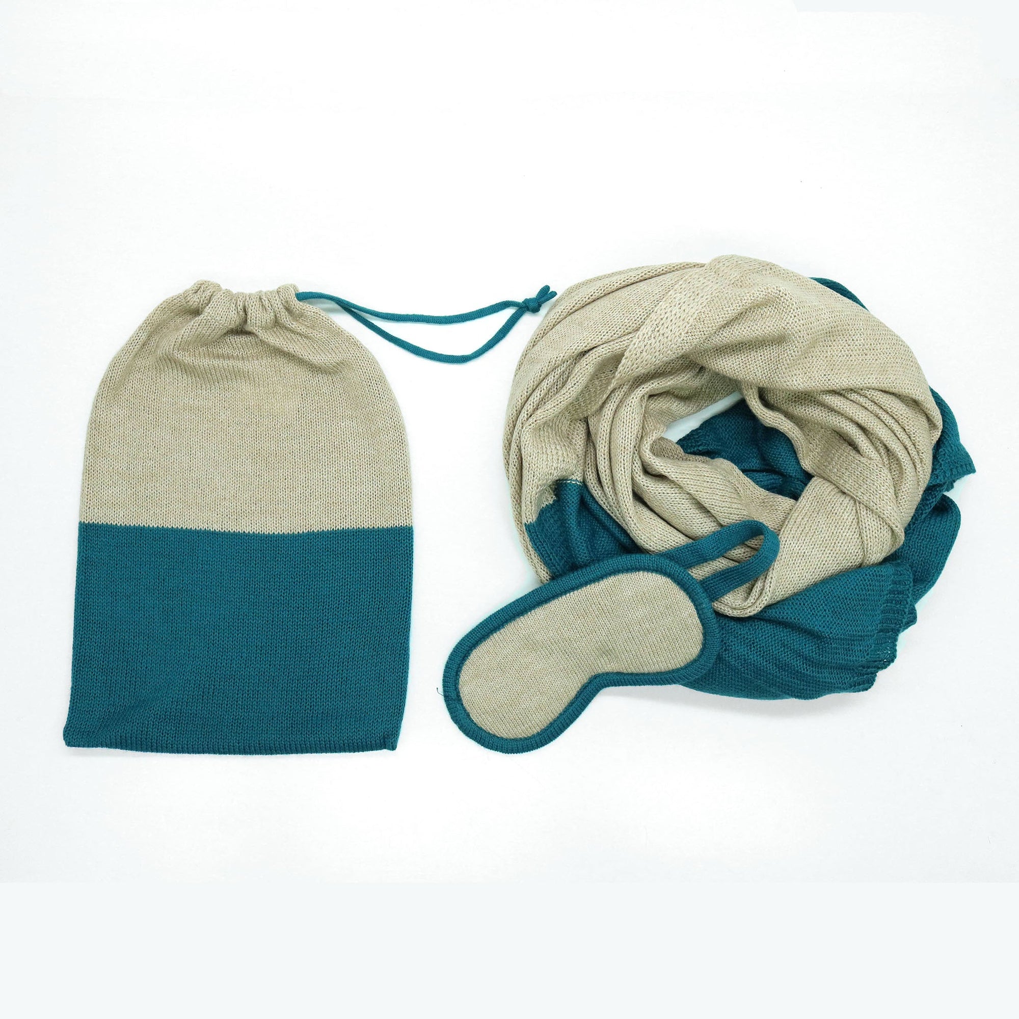 Color Block Travel Set | Beige/Blue