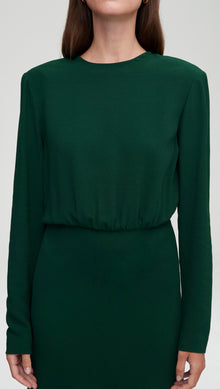 Crosby Dress in Viscose Wool Crepe | Emerald