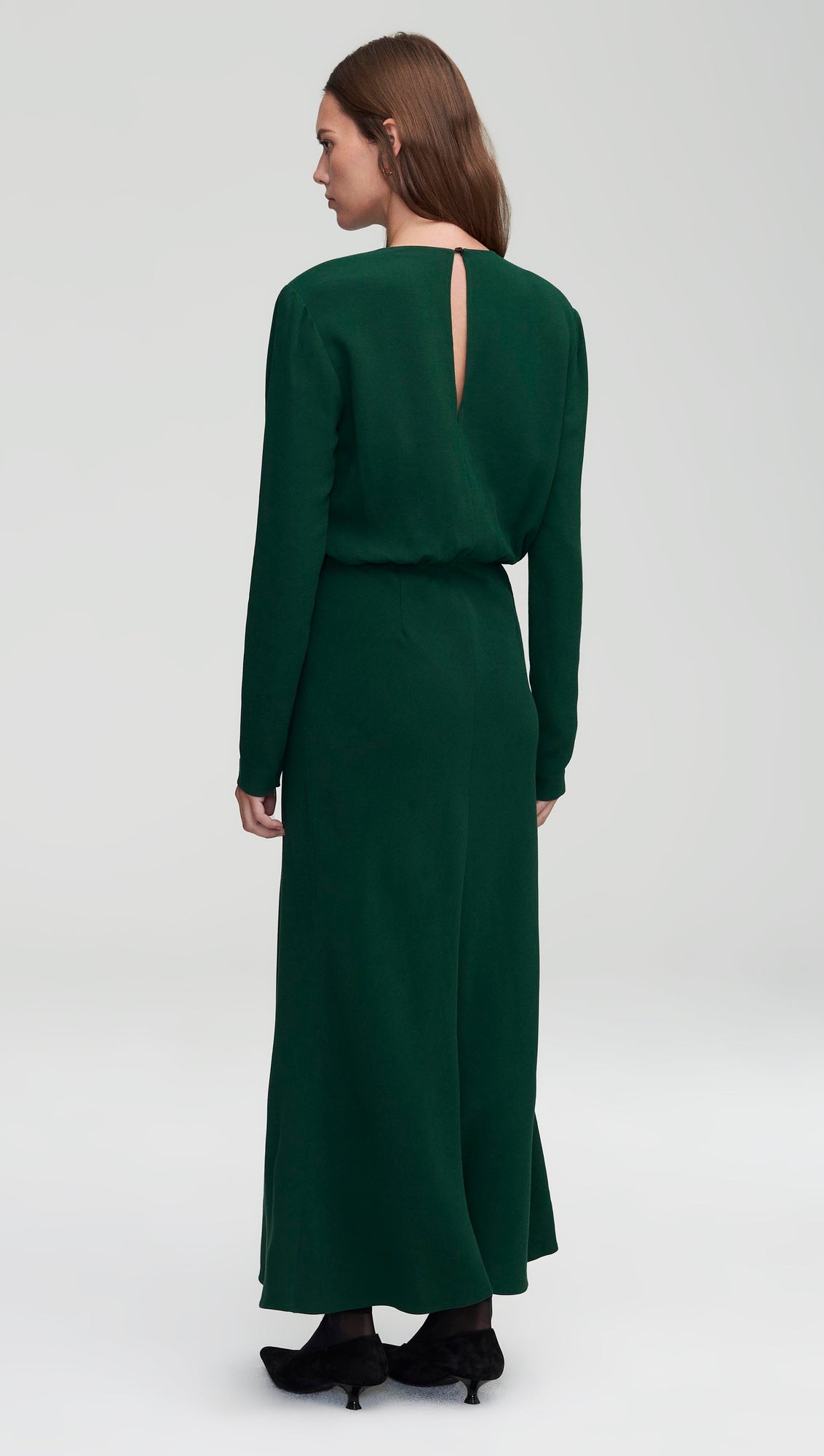 Crosby Dress in Viscose Wool Crepe | Emerald