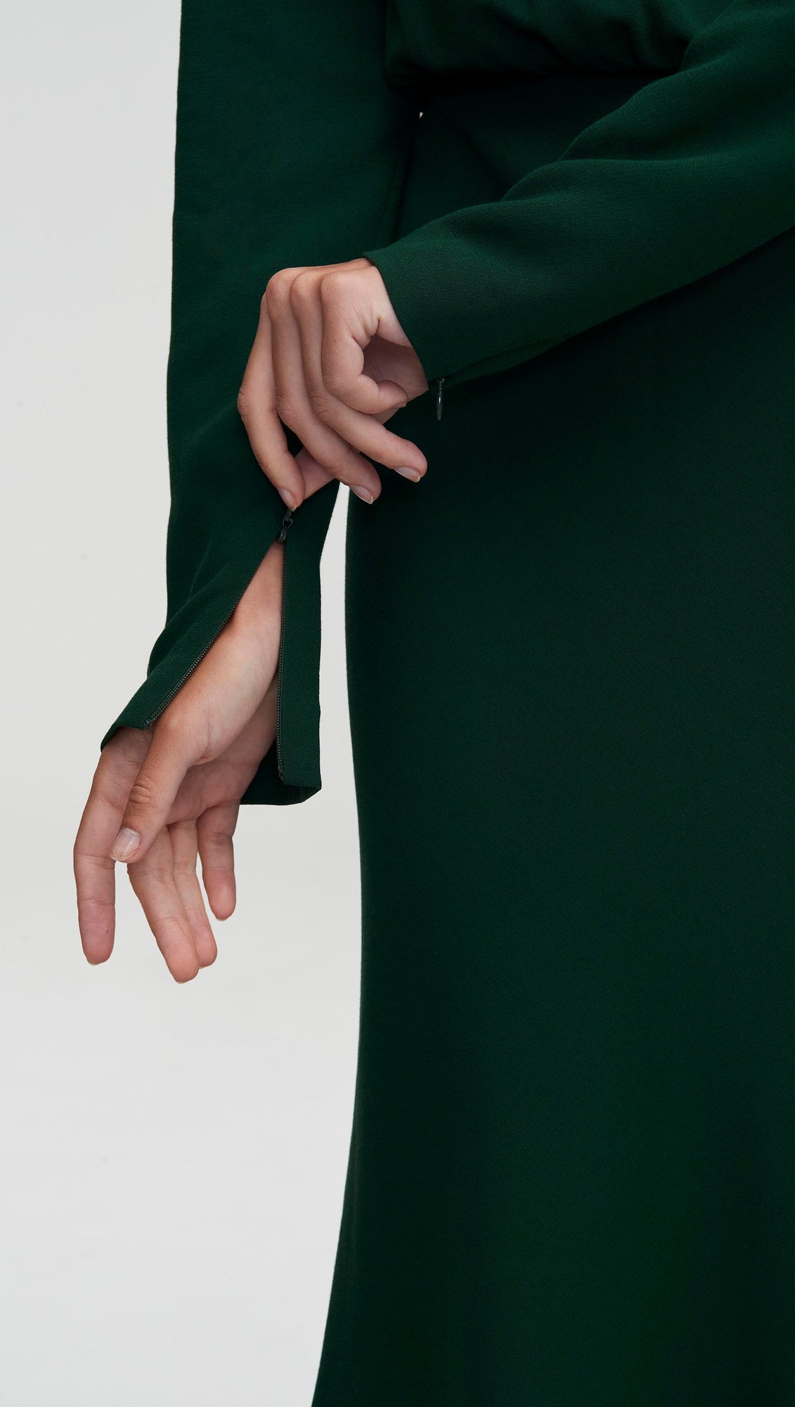 Crosby Dress in Viscose Wool Crepe | Emerald