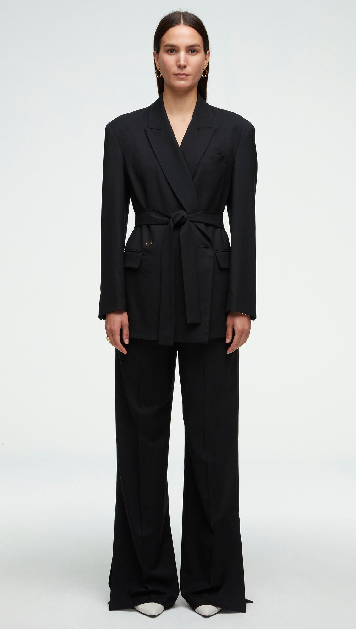 Belted Blazer in Seasonless Wool | Black