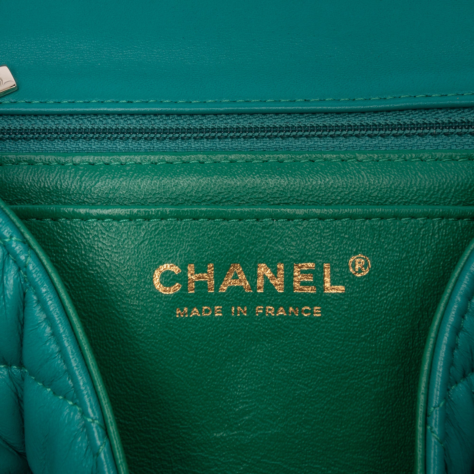 Chanel | Pre-Owned Mini Rectangular Classic Lambskin Single Flap | Blue/Turquoise