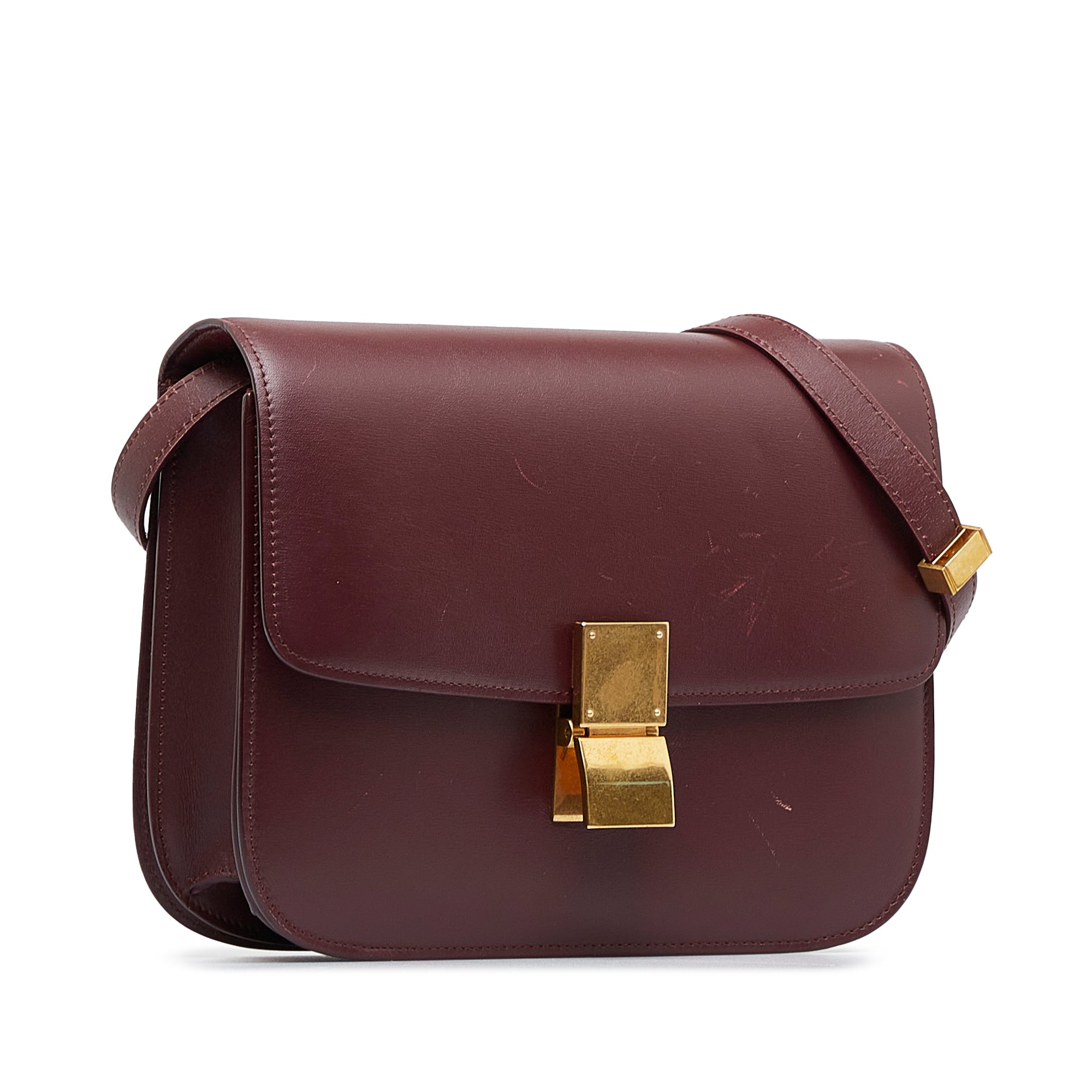 Céline Pre-Owned Medium Calfskin Classic Box | Women | Red x Burgundy