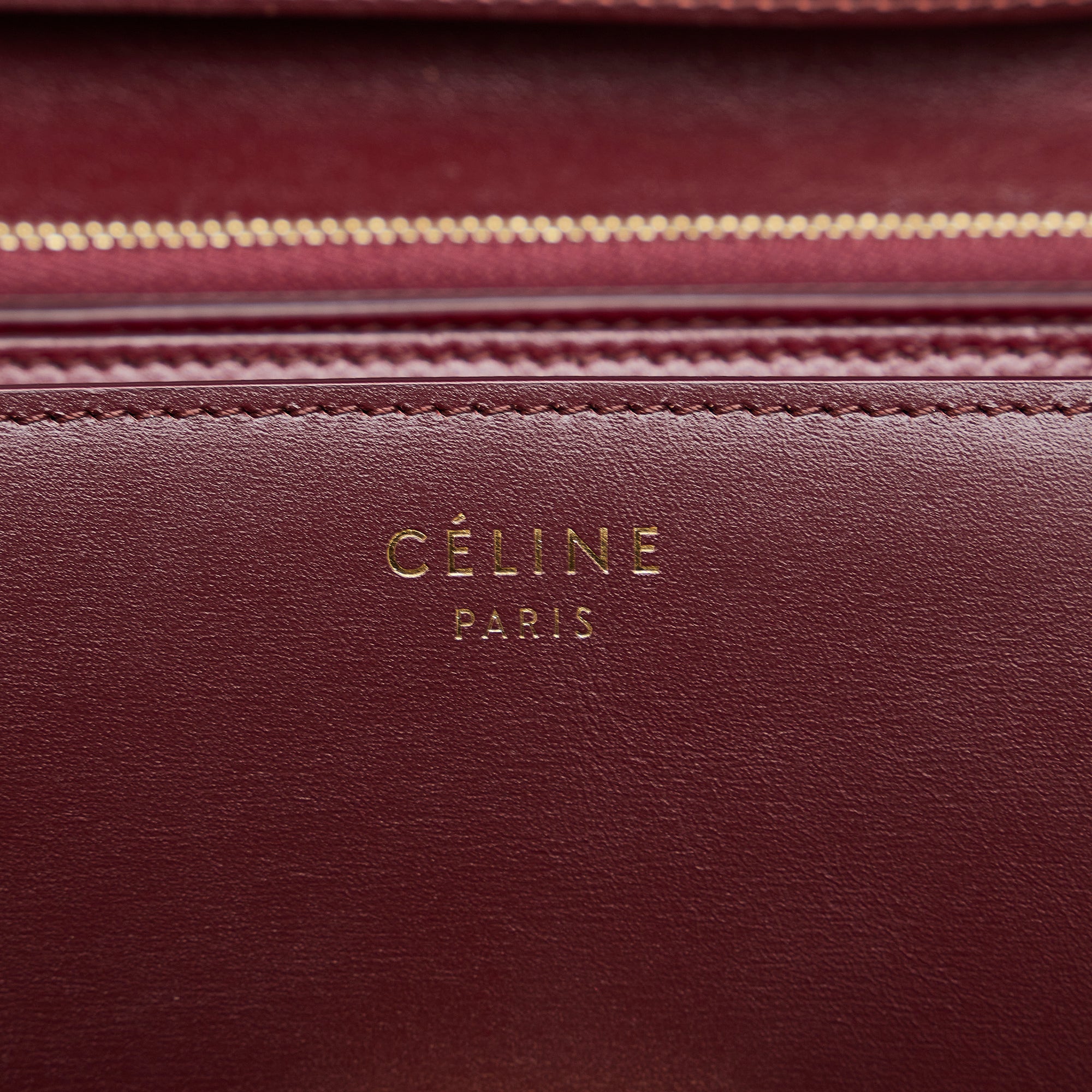 Céline Pre-Owned Medium Calfskin Classic Box | Women | Red x Burgundy