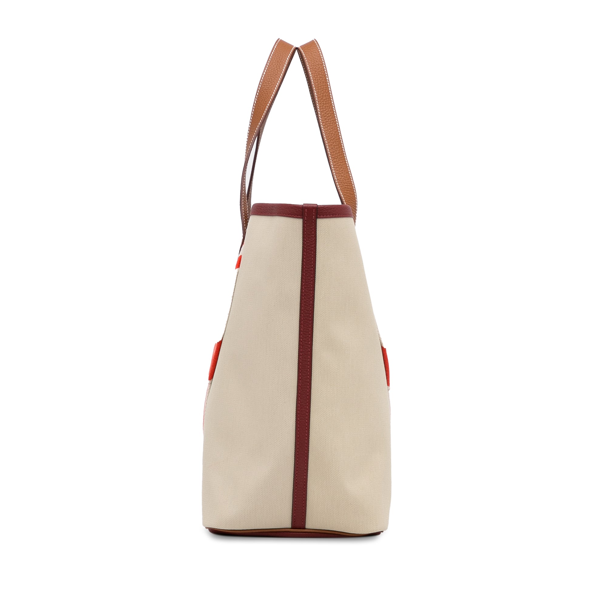 Hermes | Pre-Owned Canvas Pursangle Tote | Brown/Beige