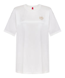 Acetic Acid Square Shoulder T-shirt | White
