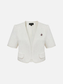 Traditional Style Embroidered Jacket | White
