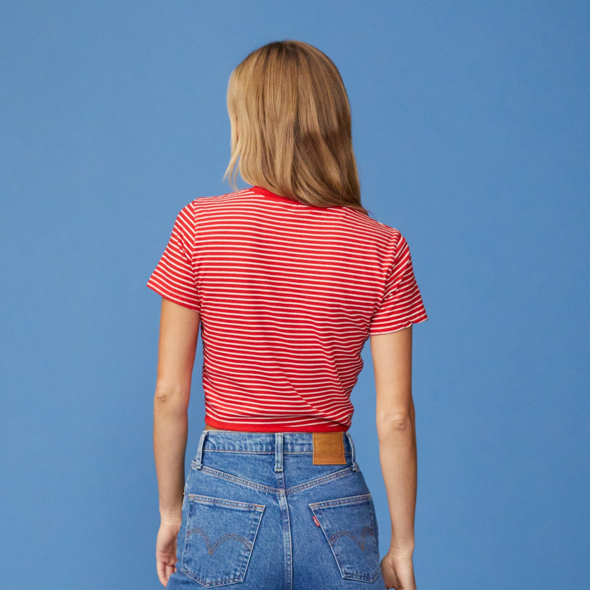 Stripe Cropped Top | Women | Blood Red