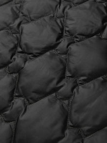 Wool Boucle Patchwork Down Jacket | Black