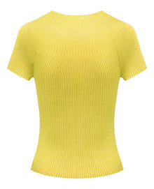 Triacetate Knit Cardigan | Yellow