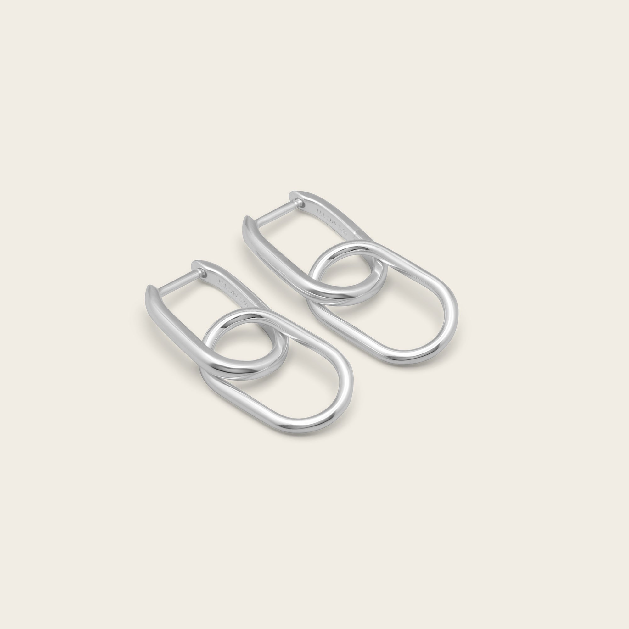 Womens | Convertible Paperclip Dangle Hoops | Sterling Silver