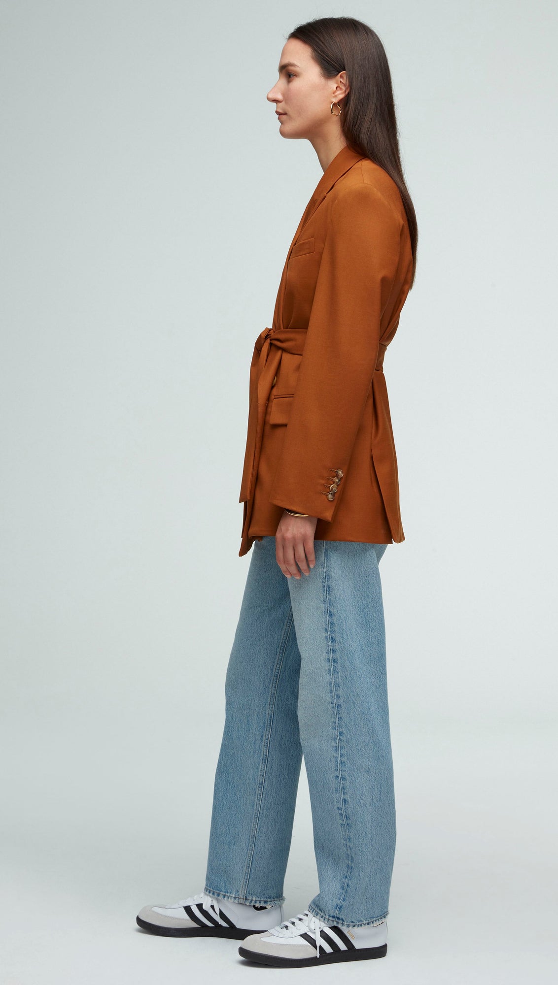 Belted Blazer in Seasonless Wool | Cognac