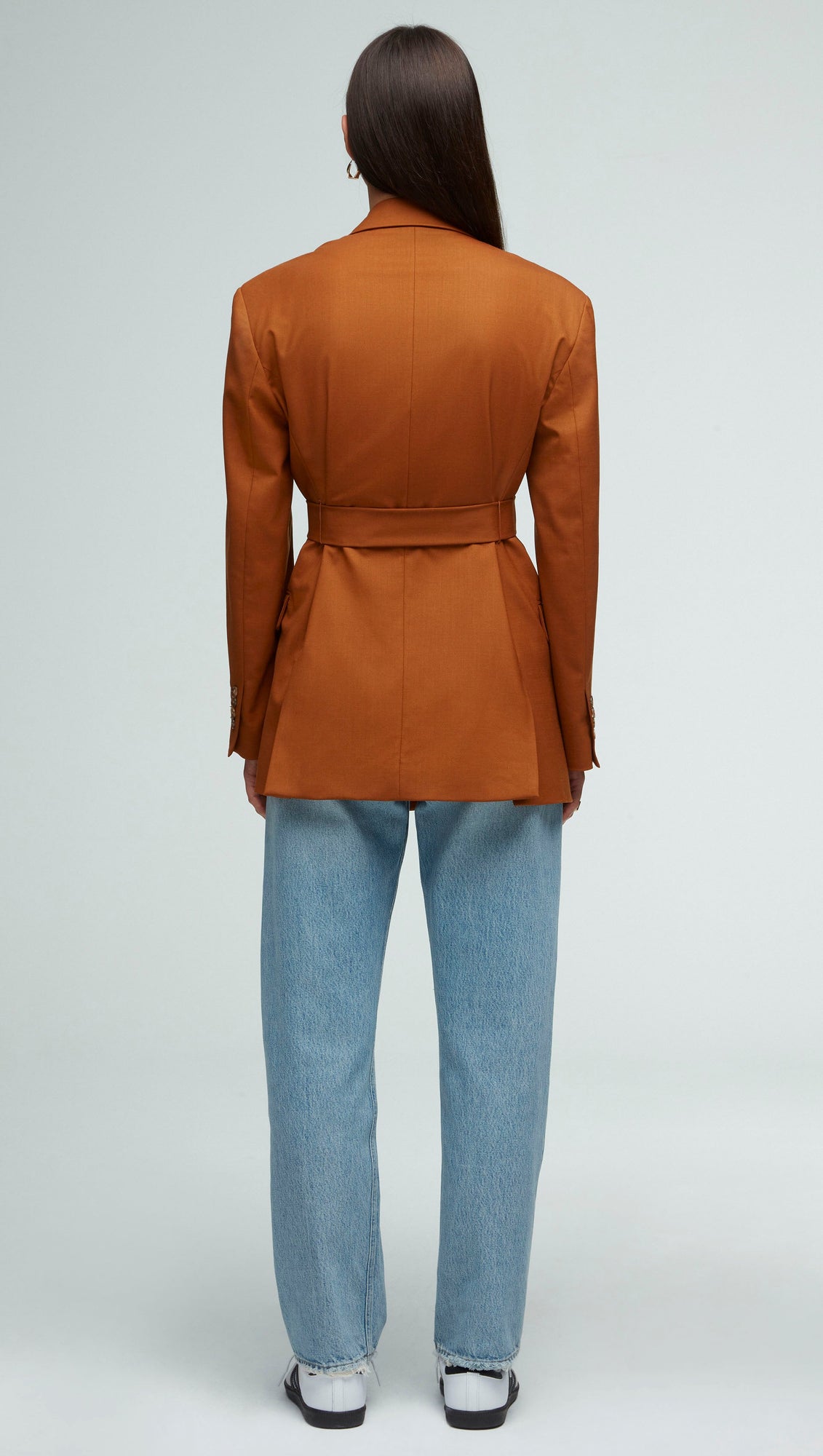 Belted Blazer in Seasonless Wool | Cognac