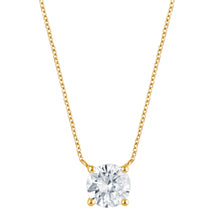 2.00 CT Round Lab-Grown Diamond | Solitaire Pendant Necklace | 14K Yellow Gold | G Color | VS Clarity