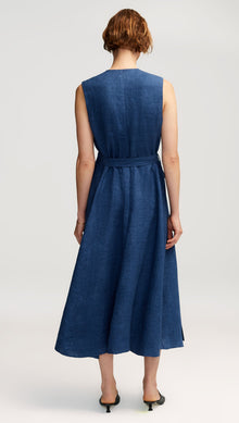 Vest Dress in Linen | Denim