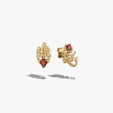 Awe Inspired Earrings 14K Gold Vermeil / Pair Gemstone Scorpion Studs