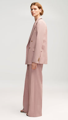 Peak Lapel Blazer in Seasonless Wool | Dusty Pink