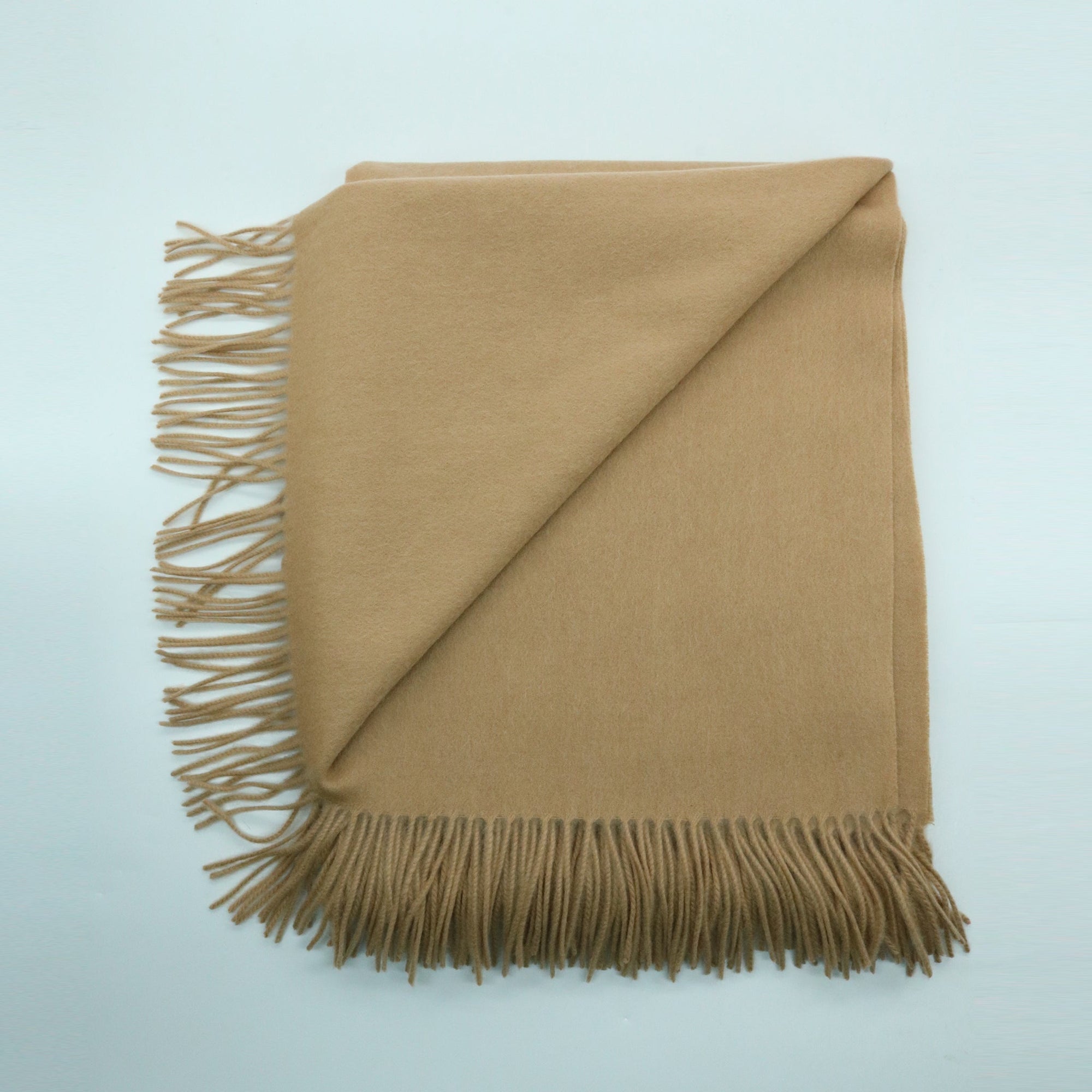 Cashmere Throw With Fringes | Camel