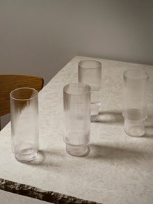 Ripple Long Drink Glasses | Set of 4 | Clear
