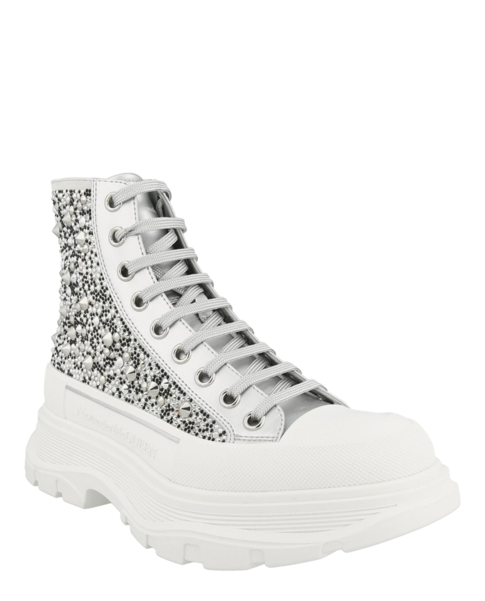 Alexander McQueen | Tread Slick Crystal Lace-Up Boots