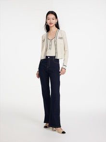 Split-Bootcut Denim Jeans | Navy