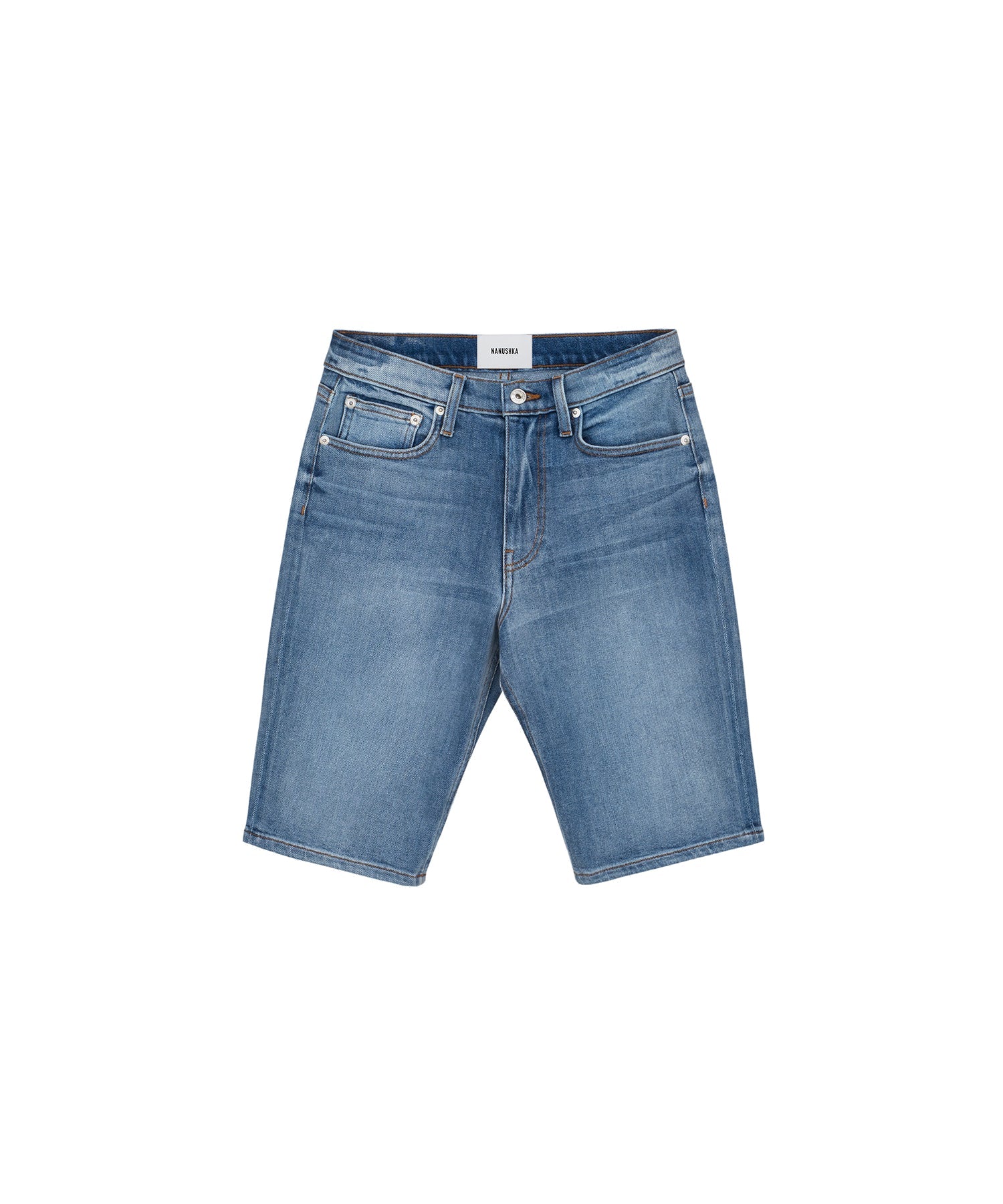 Womens | Kiki Stretch Denim Biker Shorts | Blue Wash