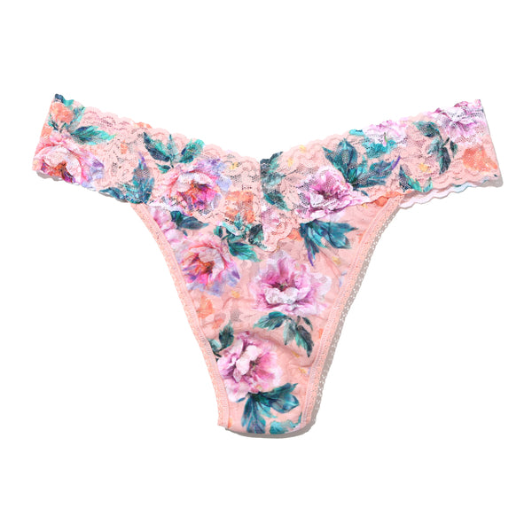 Signature Lace Original Rise Thong | Buy Myself Flowers (Peach)
