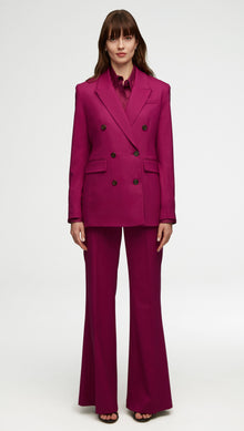 Double-Breasted Blazer in Seasonless Wool | Magenta