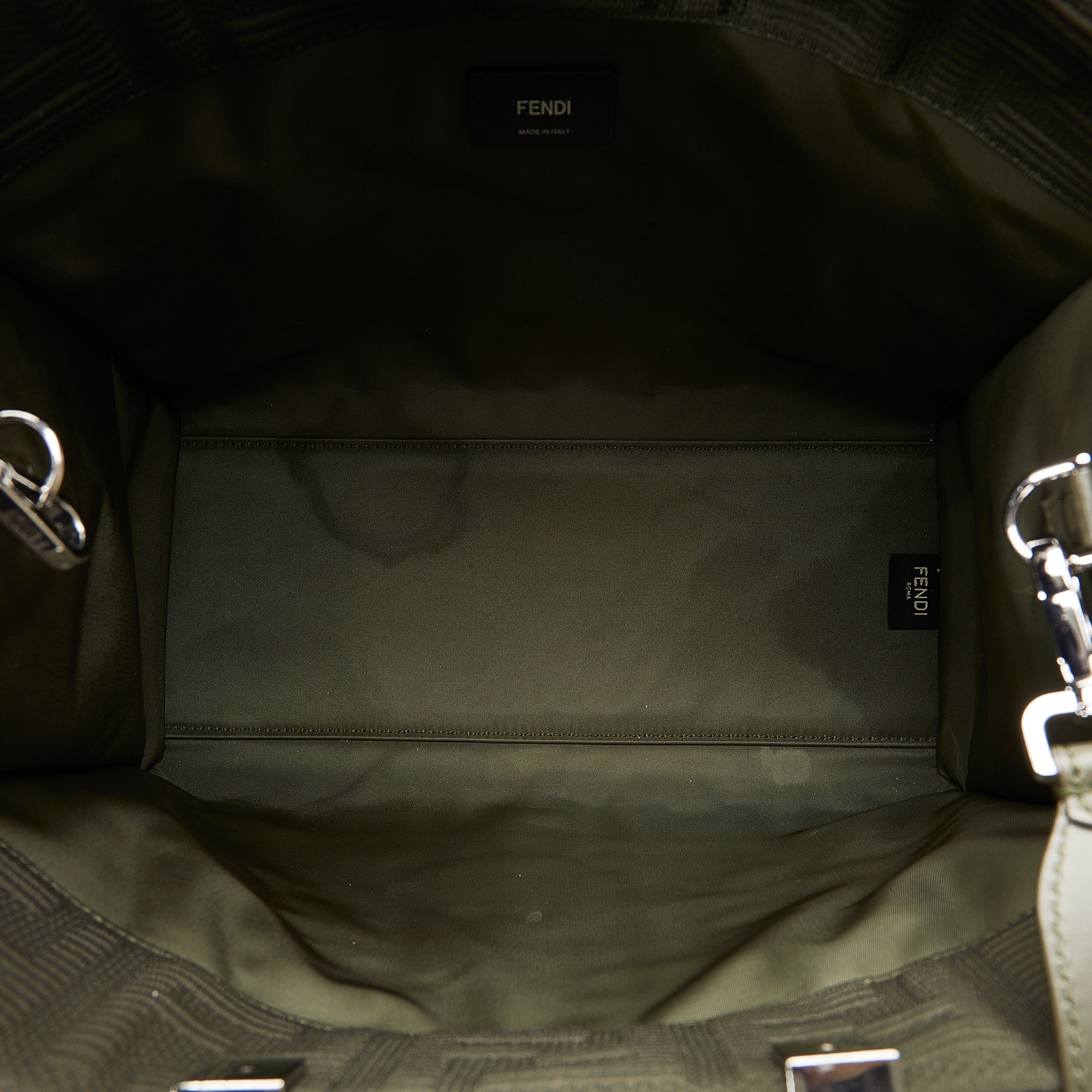 Fendi | Pre-Owned Medium Zucca Sunshine Shopper Canvas Tote | Green/Dark Green