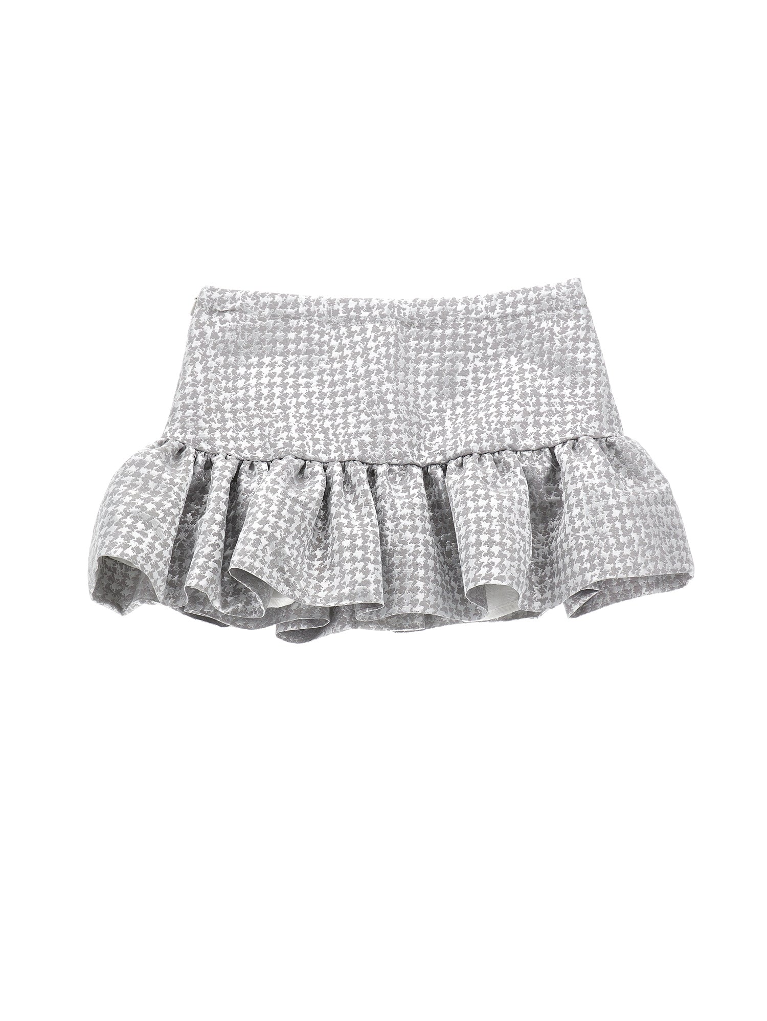 Girls | Houndstooth Jacquard Short Skirt | Silver