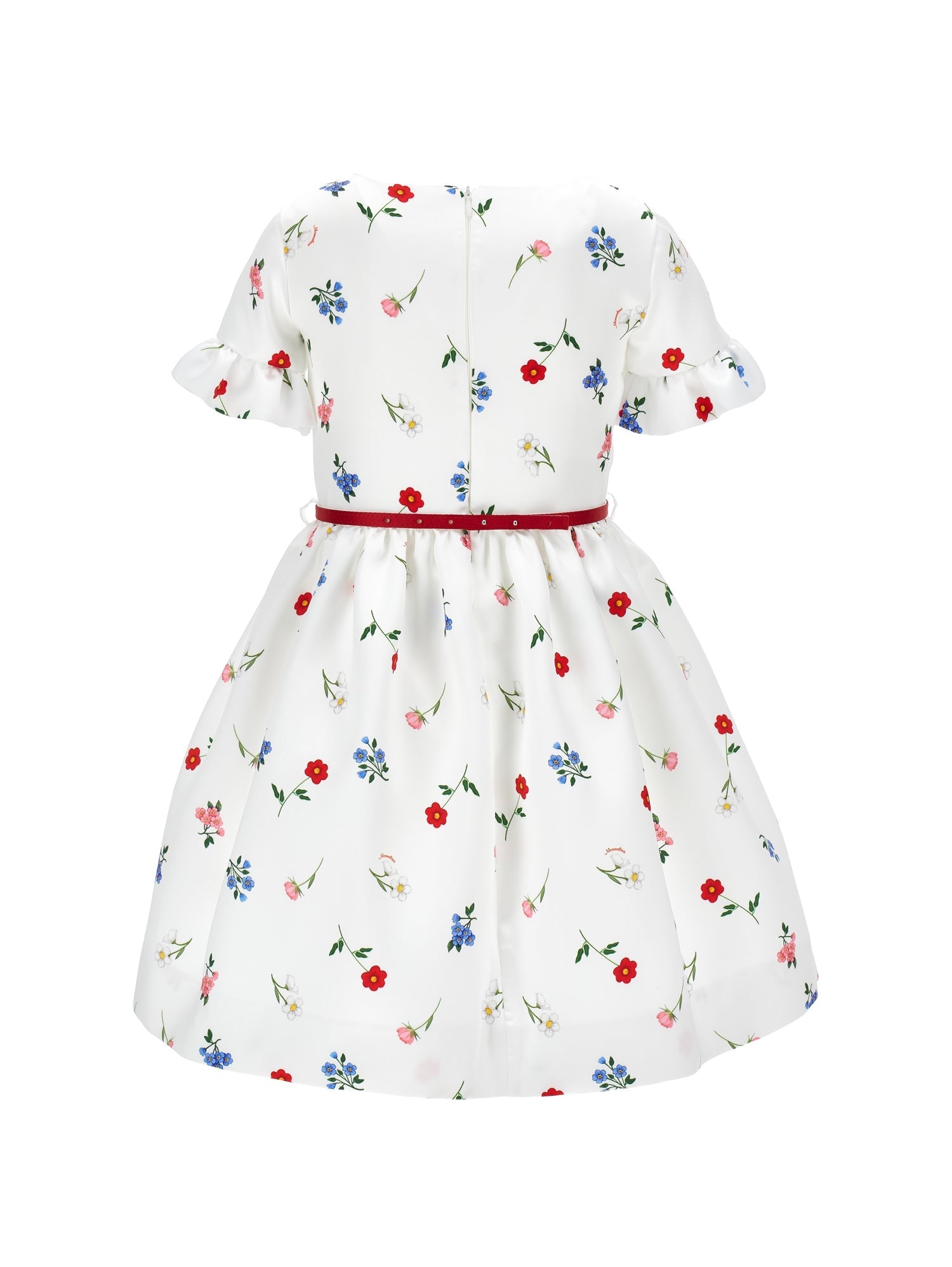 Girls | Floral Print Mikado Dress | Cream/Multicolor