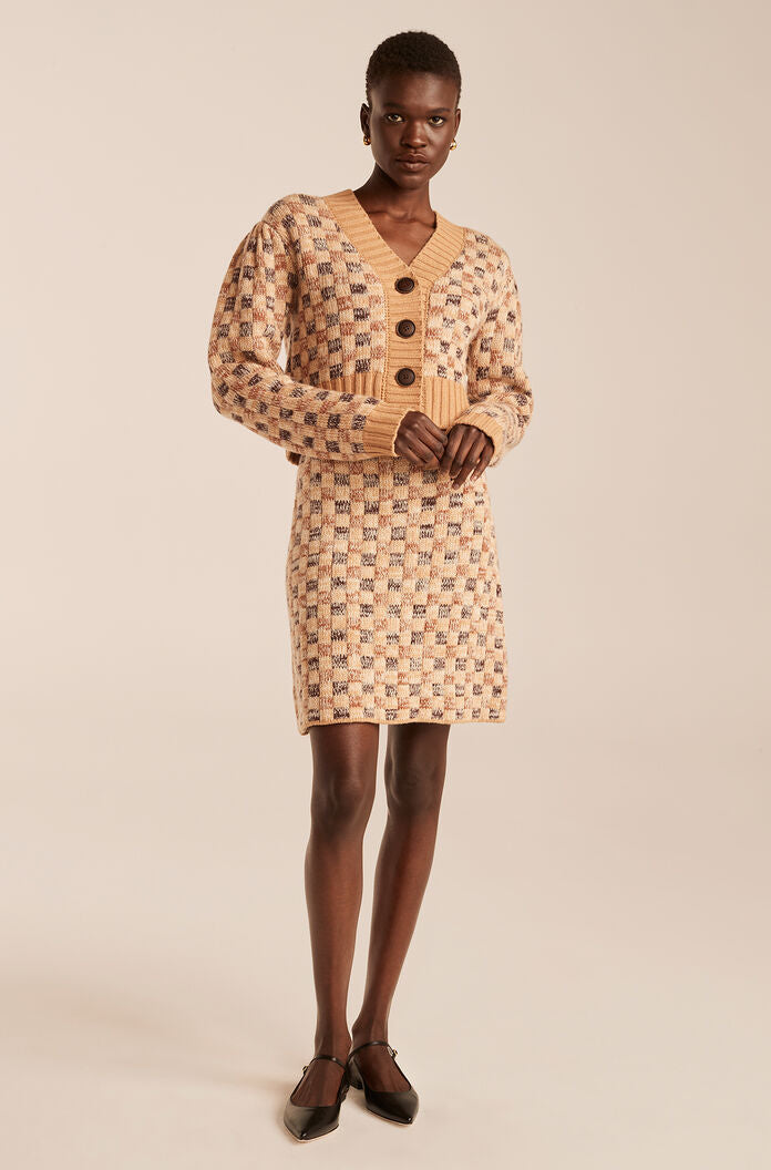 Mini Skirt | Honey Checkerboard