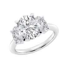 4.25 CT Oval/Round Lab-Grown Diamond | Ring | 14K White Gold | G Color | VS Clarity
