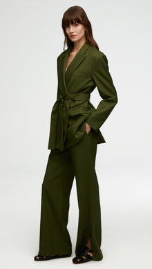 Belted Blazer in Seasonless Wool | Olive