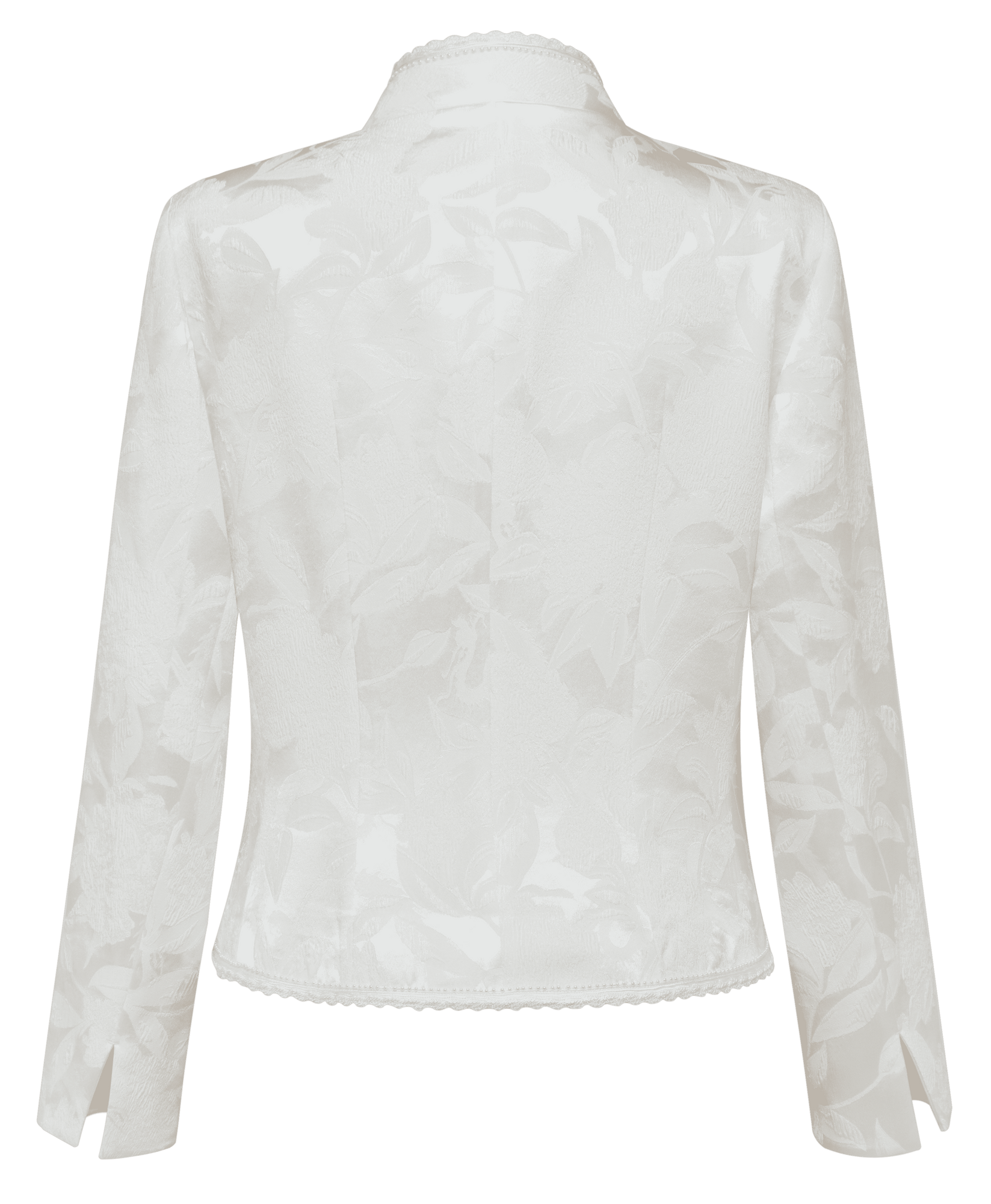 Embroidered Cropped Jacket | White
