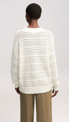 Summer V-Neck Sweater in Cotton | Ivory