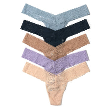 5-Pack Daily Lace Low Rise Thong | Antique Rose/Desert Rose/Lilac Bloom/Pistachio/Tidal Teal