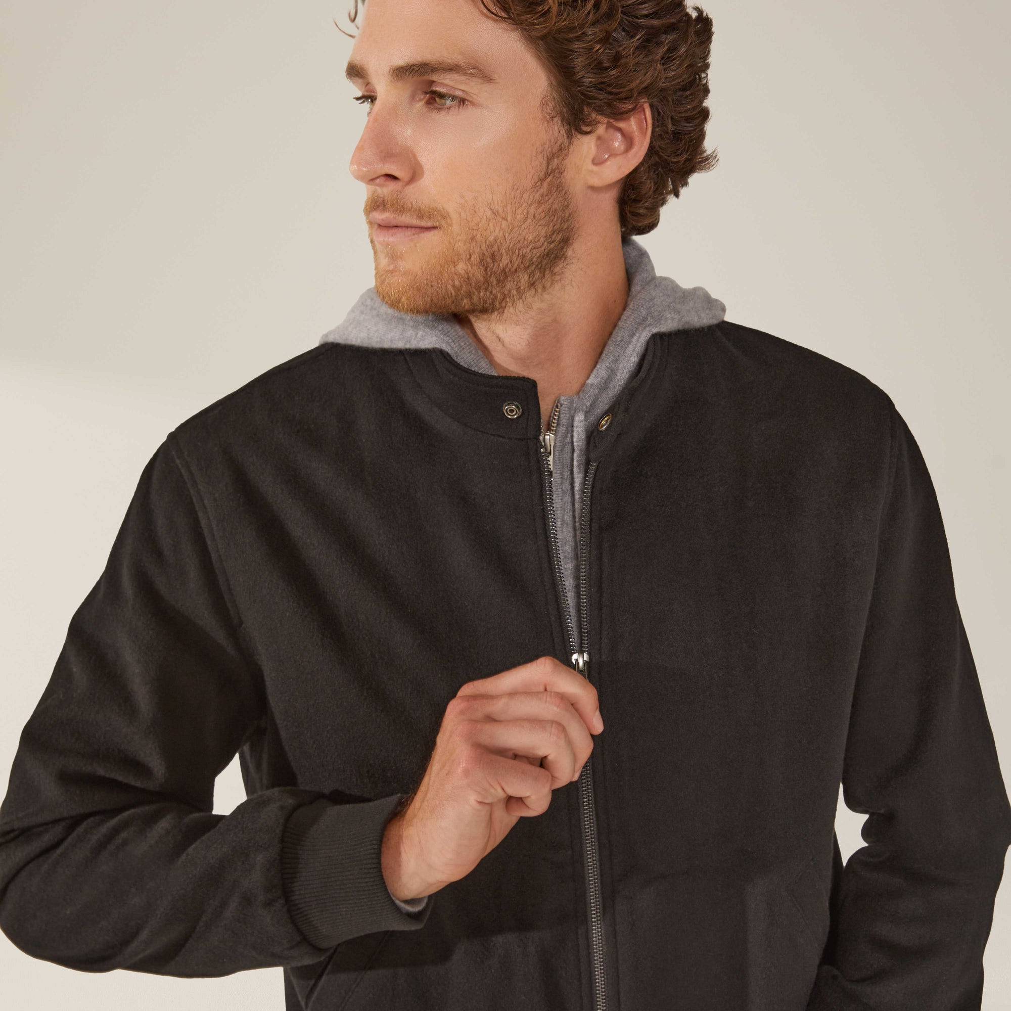 Mens | Chase Cashmere-Wool Bomber Jacket | Black