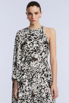 One Sleeve Midi Dress | Dotty Print