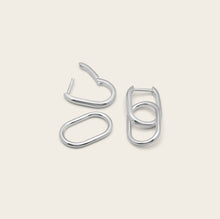 Womens | Convertible Paperclip Dangle Hoops | Sterling Silver