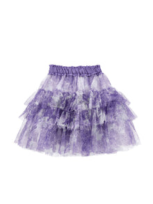 Girls | Printed Tulle Skirt | Cream/Wisteria