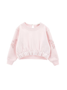 Girls | Chic Embroidered Sweatshirt | Antique Pink