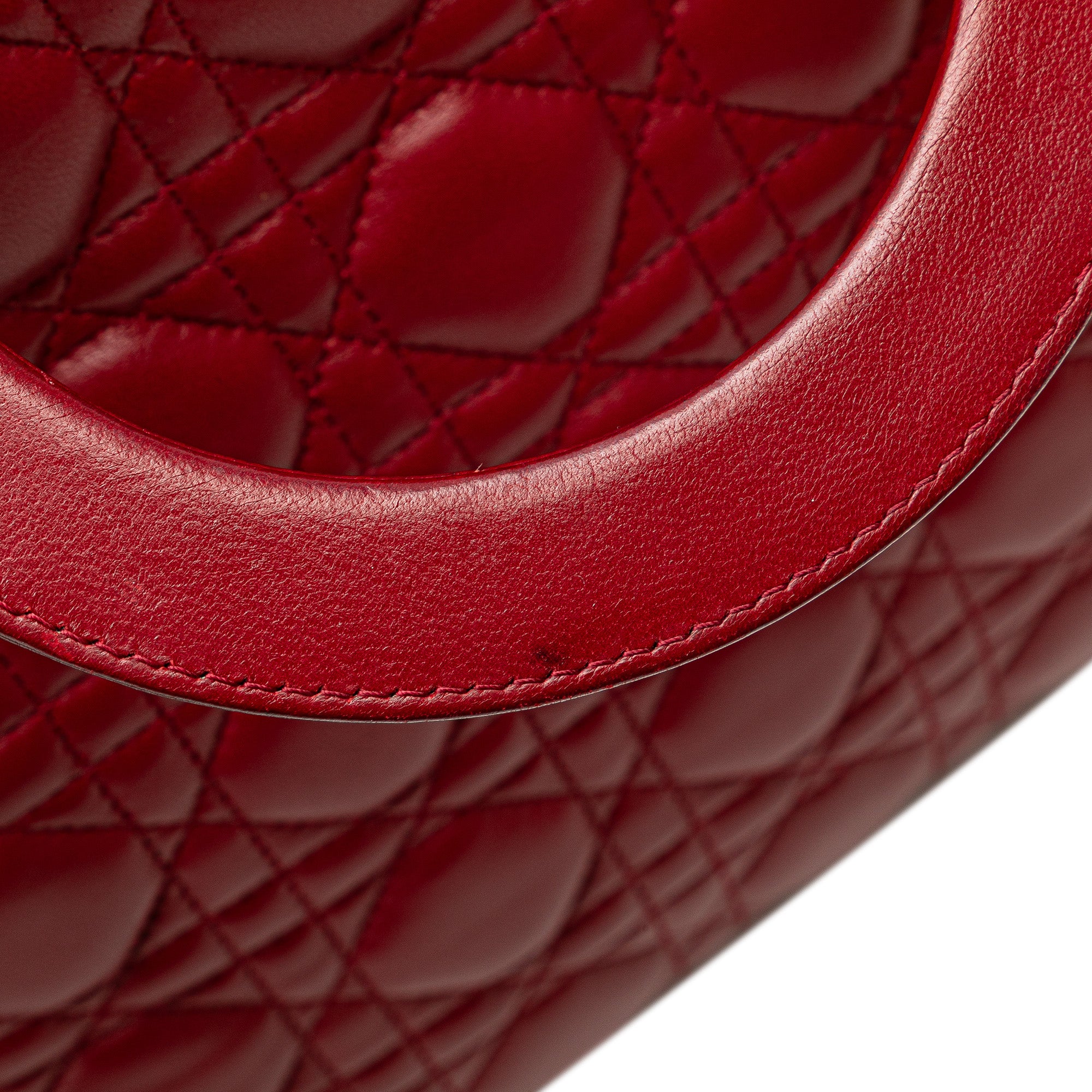 Dior | Pre-Owned Large Lambskin Cannage Lady | Brown