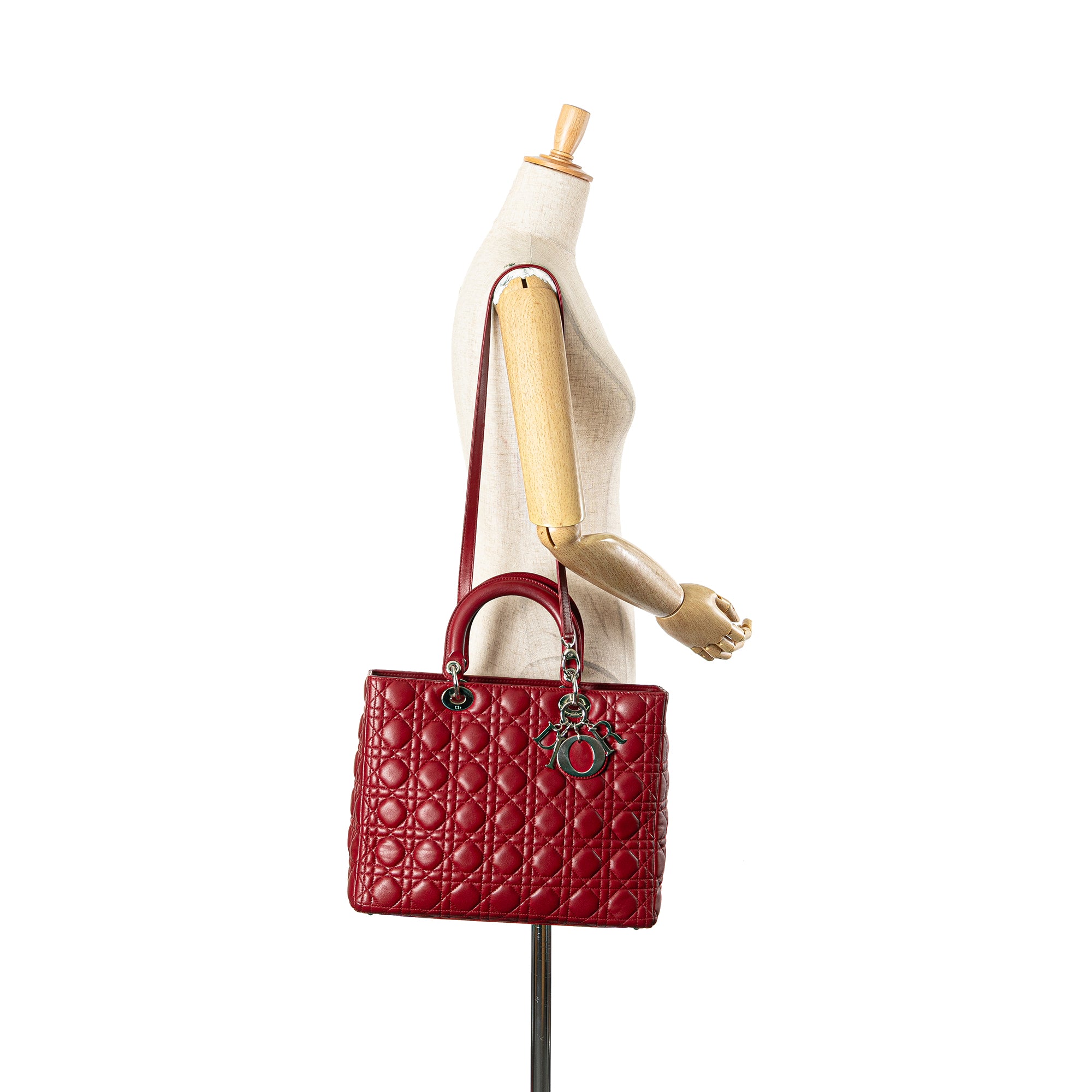 Dior | Pre-Owned Large Lambskin Cannage Lady | Brown