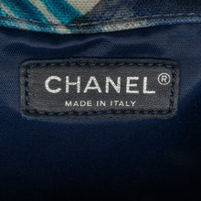 Chanel | Pre-Owned XXL Printed Canvas Airline Single Flap | Blue/Dark Blue